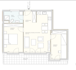 W1.11 - 2 - Zimmer Wohnung 2. OG