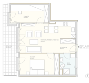 W2.09 - 3 - Zimmer Wohnung 2.0G