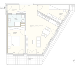 W2.16 - 3 - Zimmer Wohnung DG